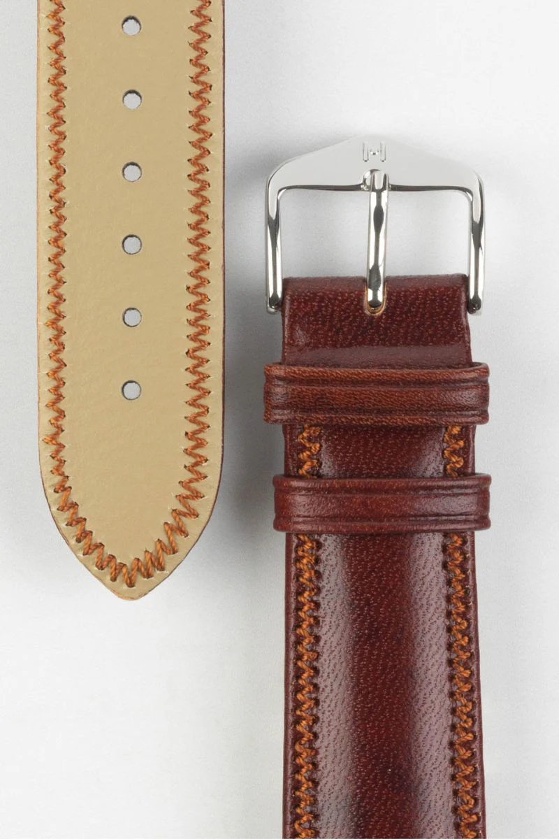 Hirsch ASCOT English Leather Watch Strap in GOLD BROWN - Image 3