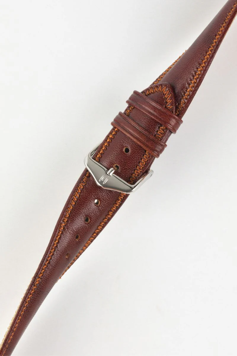 Hirsch ASCOT English Leather Watch Strap in GOLD BROWN - Image 5
