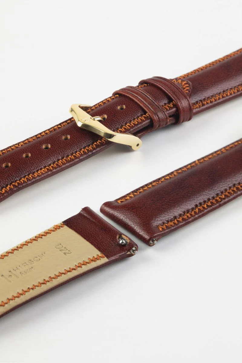 Hirsch ASCOT English Leather Watch Strap in GOLD BROWN - Image 8