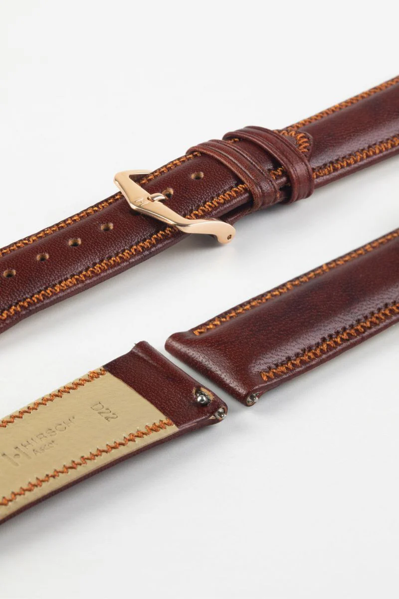 Hirsch ASCOT English Leather Watch Strap in GOLD BROWN - Image 9