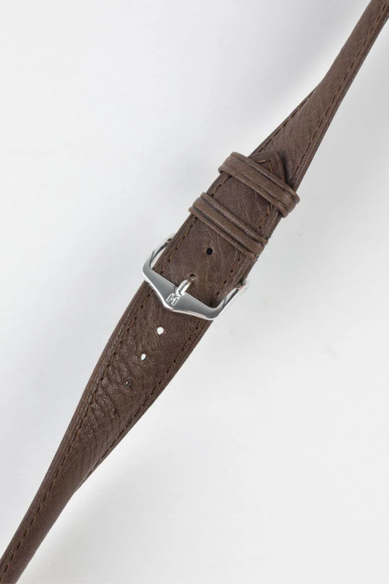 Hirsch CAMELGRAIN No Allergy Leather Watch Strap in BROWN - Image 5