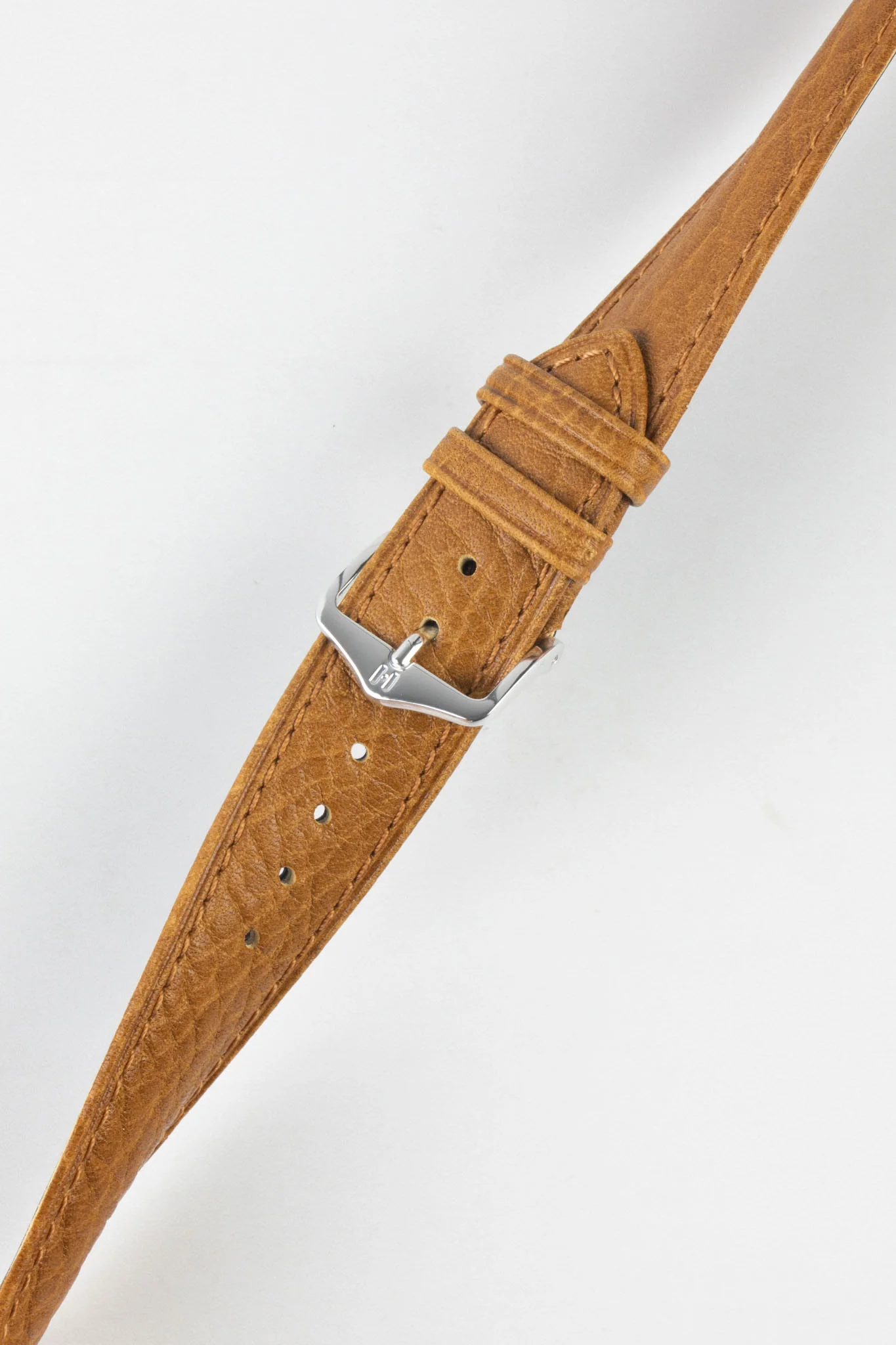 Hirsch CAMELGRAIN Open-Ended No-Allergy Leather Watch Strap in HONEY - Image 5
