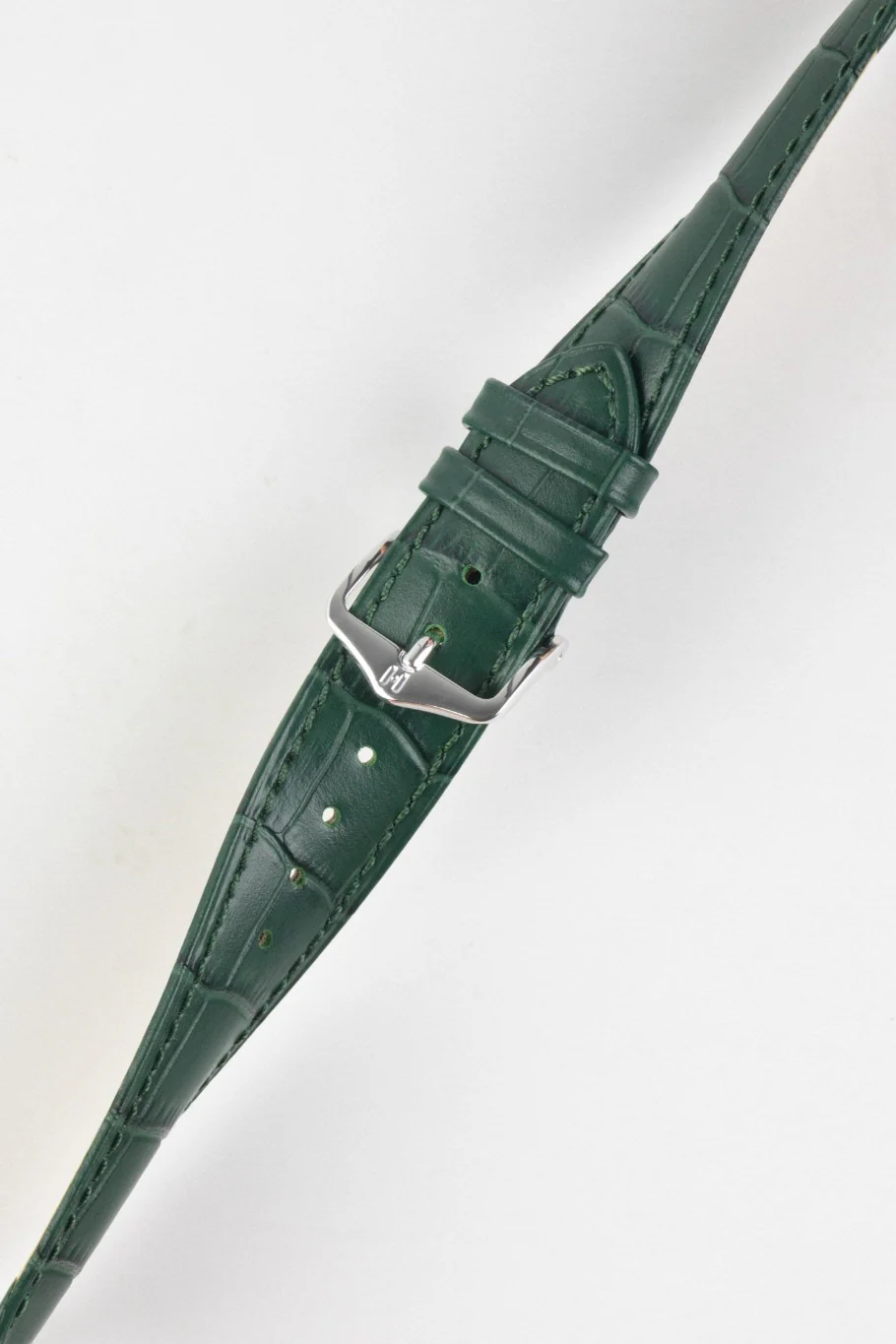 Hirsch DUKE Alligator Embossed Leather Watch Strap in GREEN - Image 5