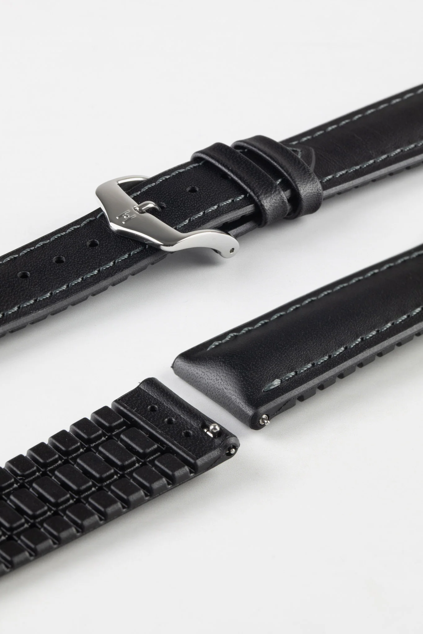 Hirsch JAMES Calf Leather Performance Watch Strap in BLACK - Image 7