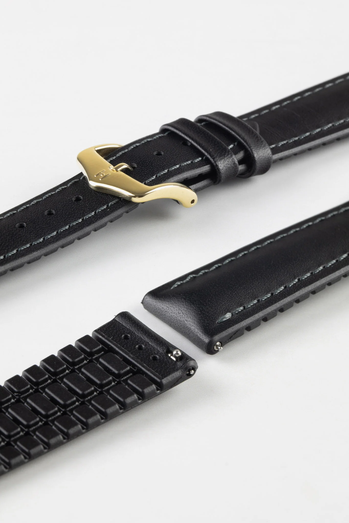 Hirsch JAMES Calf Leather Performance Watch Strap in BLACK - Image 8