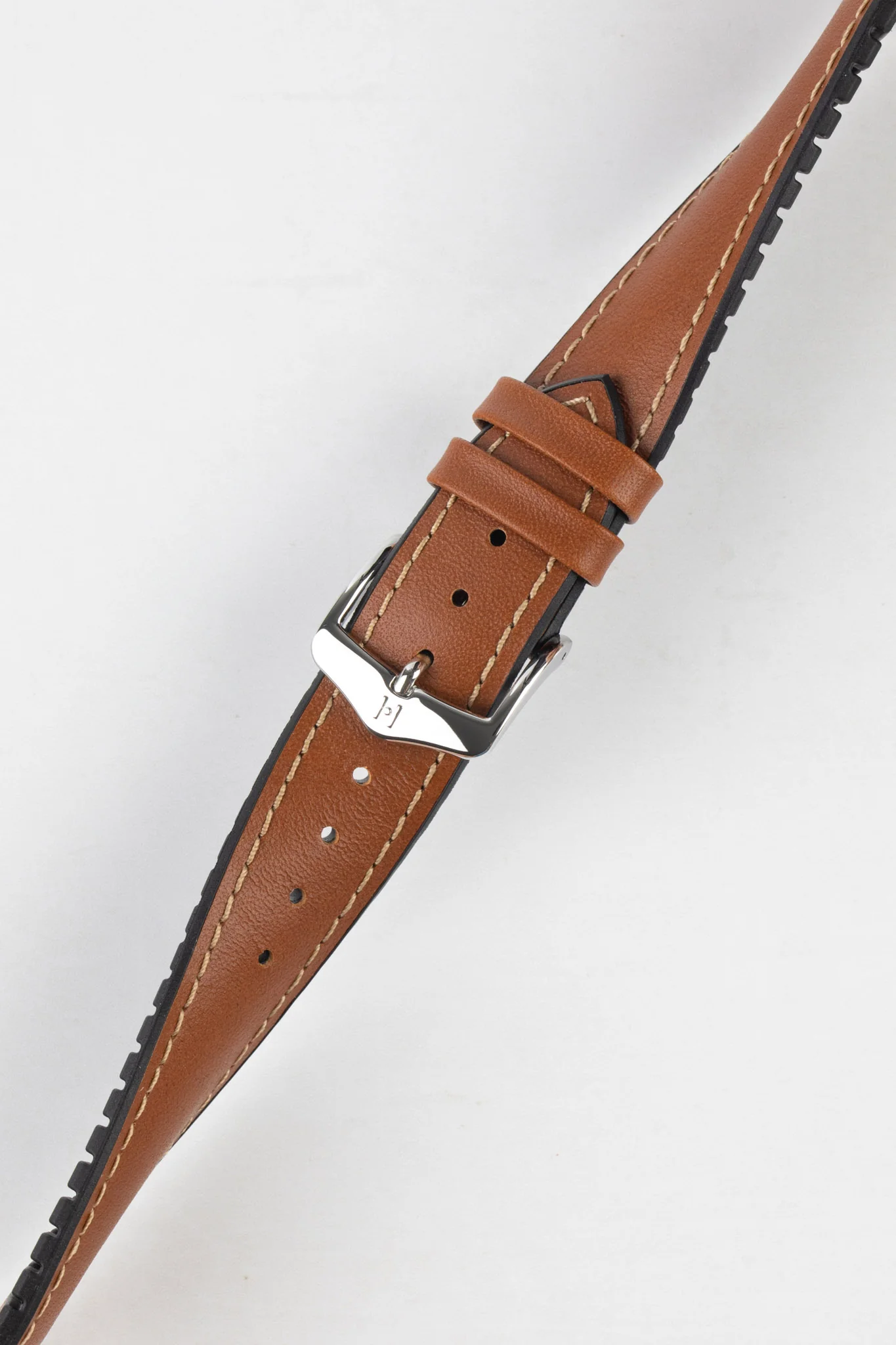 Hirsch JAMES Calf Leather Performance Watch Strap in GOLD BROWN - Image 5