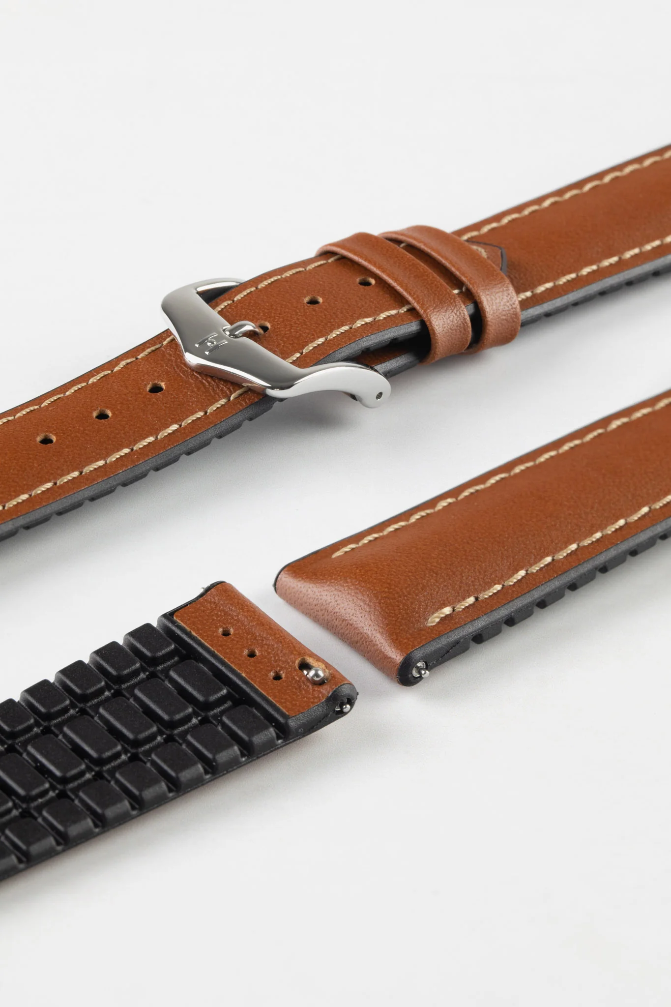 Hirsch JAMES Calf Leather Performance Watch Strap in GOLD BROWN - Image 7