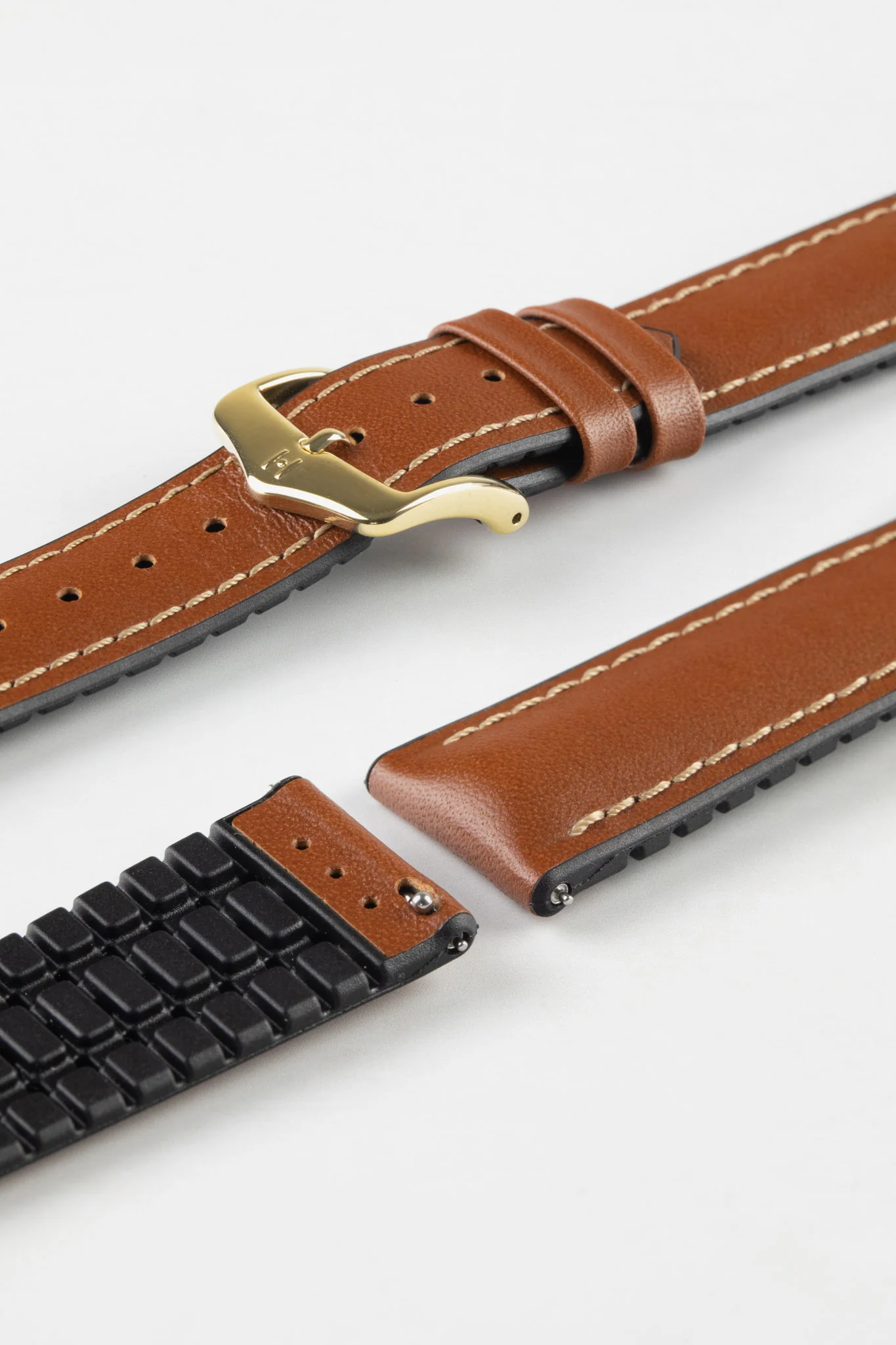 Hirsch JAMES Calf Leather Performance Watch Strap in GOLD BROWN - Image 8