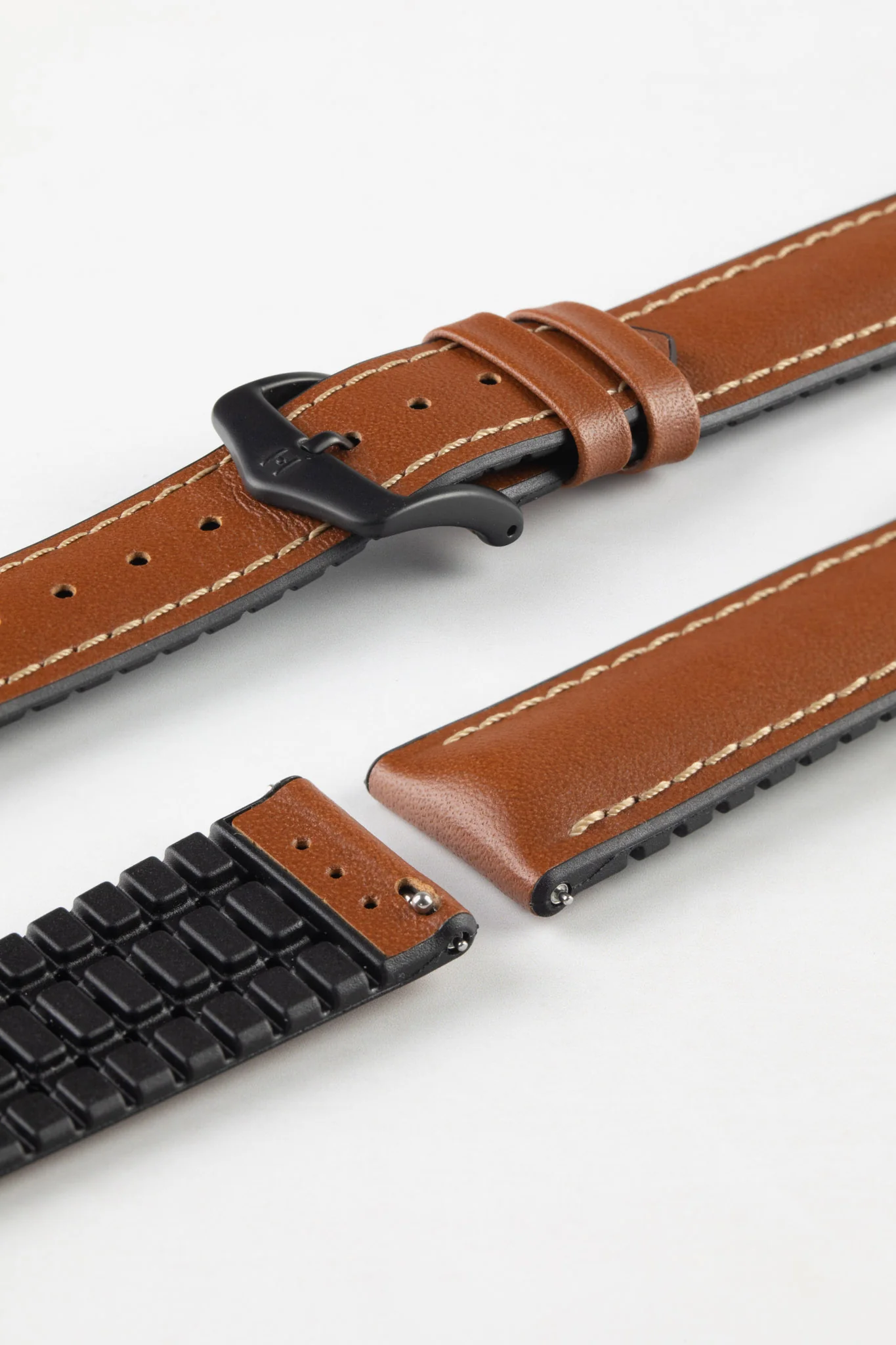 Hirsch JAMES Calf Leather Performance Watch Strap in GOLD BROWN - Image 9