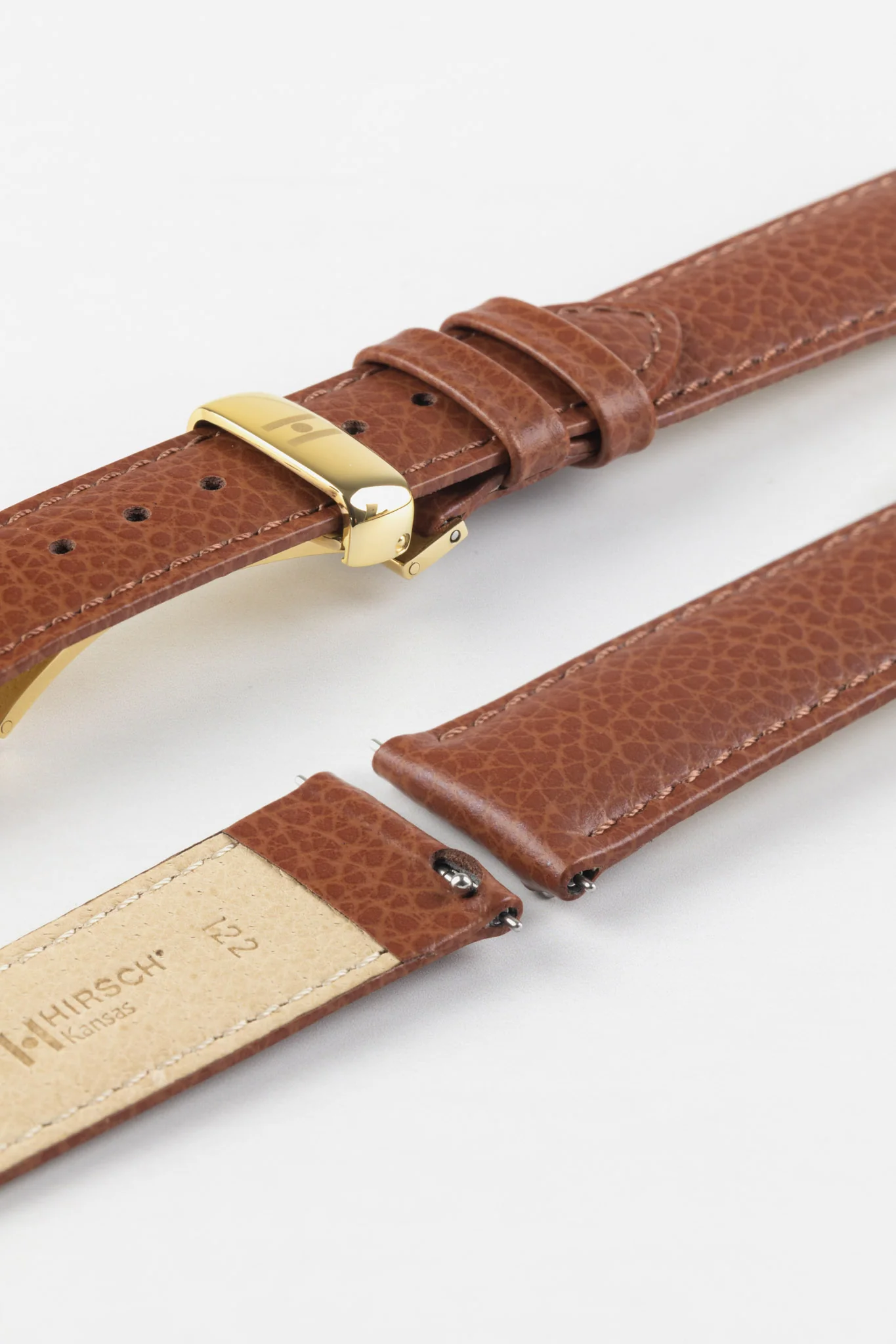 Hirsch KANSAS Buffalo Embossed Calf Leather in GOLD BROWN - Image 10