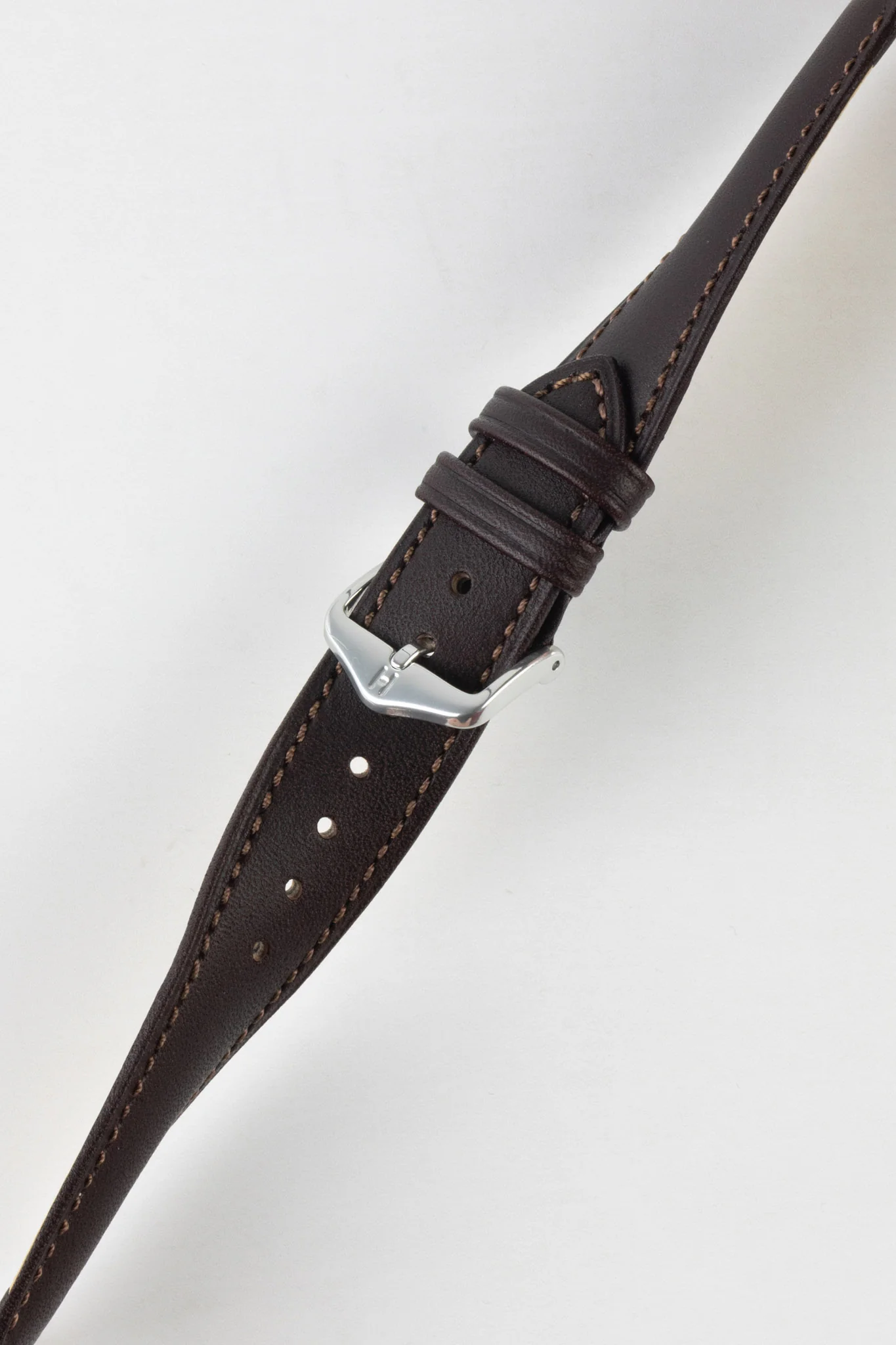 Hirsch KENT Textured Natural Leather Watch Strap in BROWN - Image 5