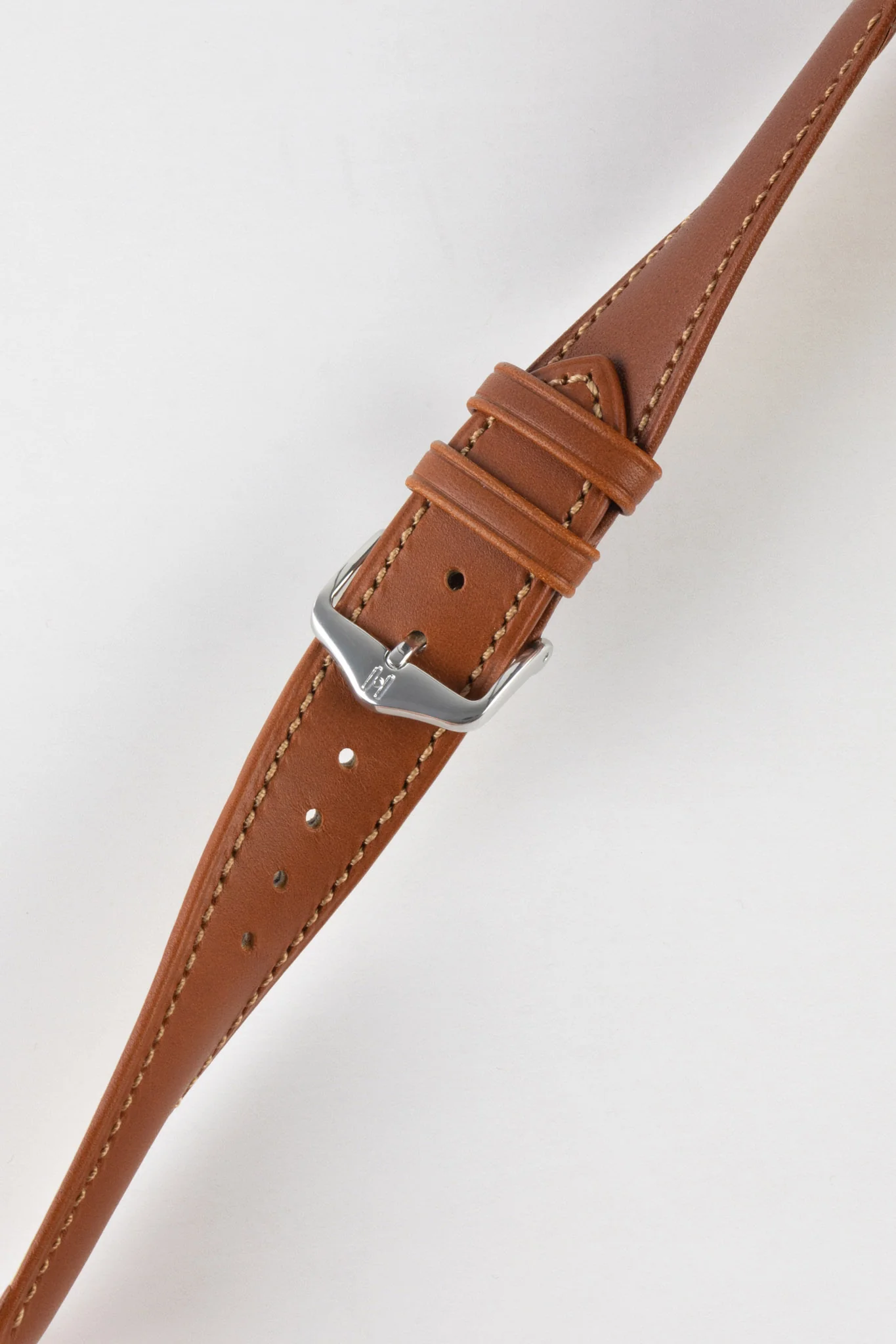 Hirsch KENT Textured Natural Leather Watch Strap in GOLD BROWN - Image 5