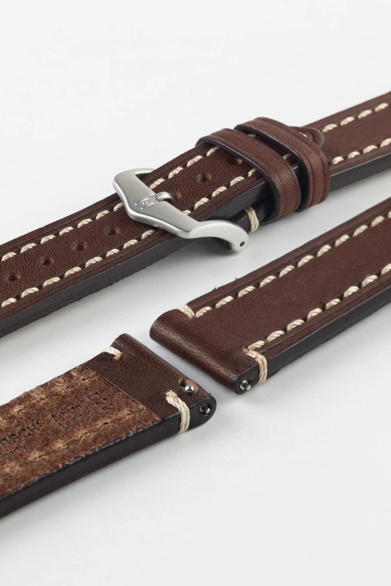 Hirsch LIBERTY Leather Watch Strap in BROWN - Image 10