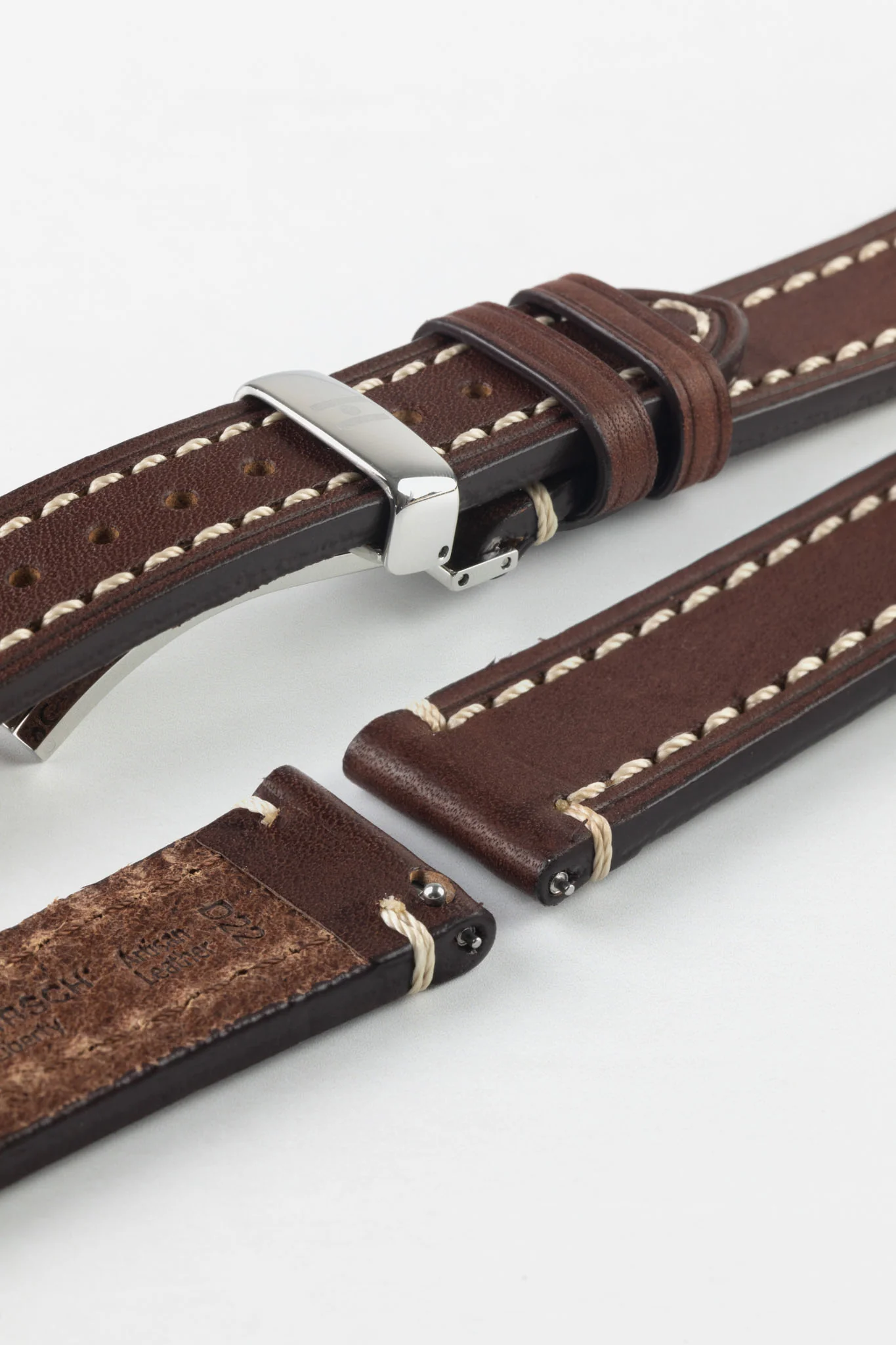 Hirsch LIBERTY Leather Watch Strap in BROWN - Image 11