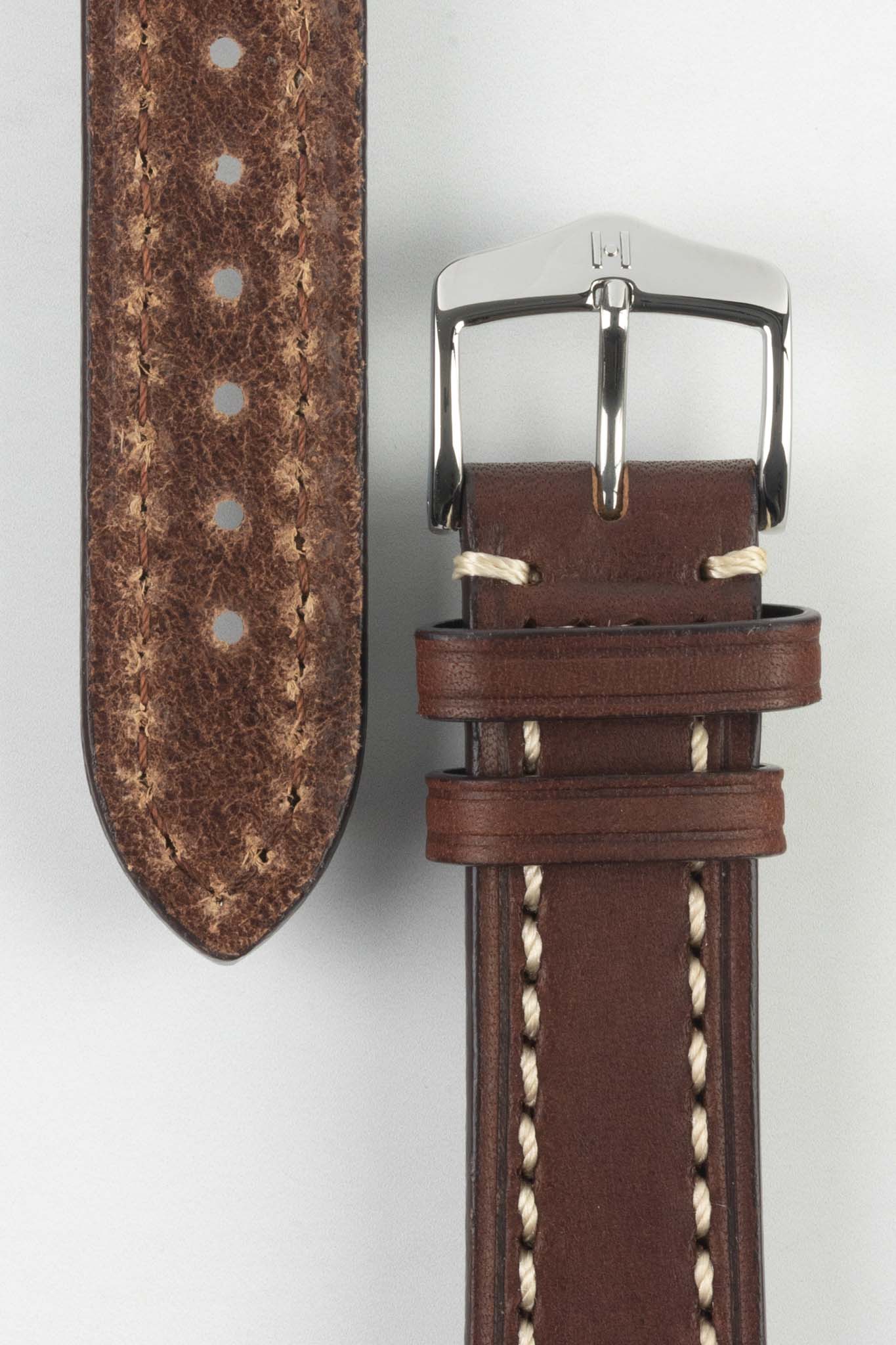 Hirsch LIBERTY Leather Watch Strap in BROWN - Image 3