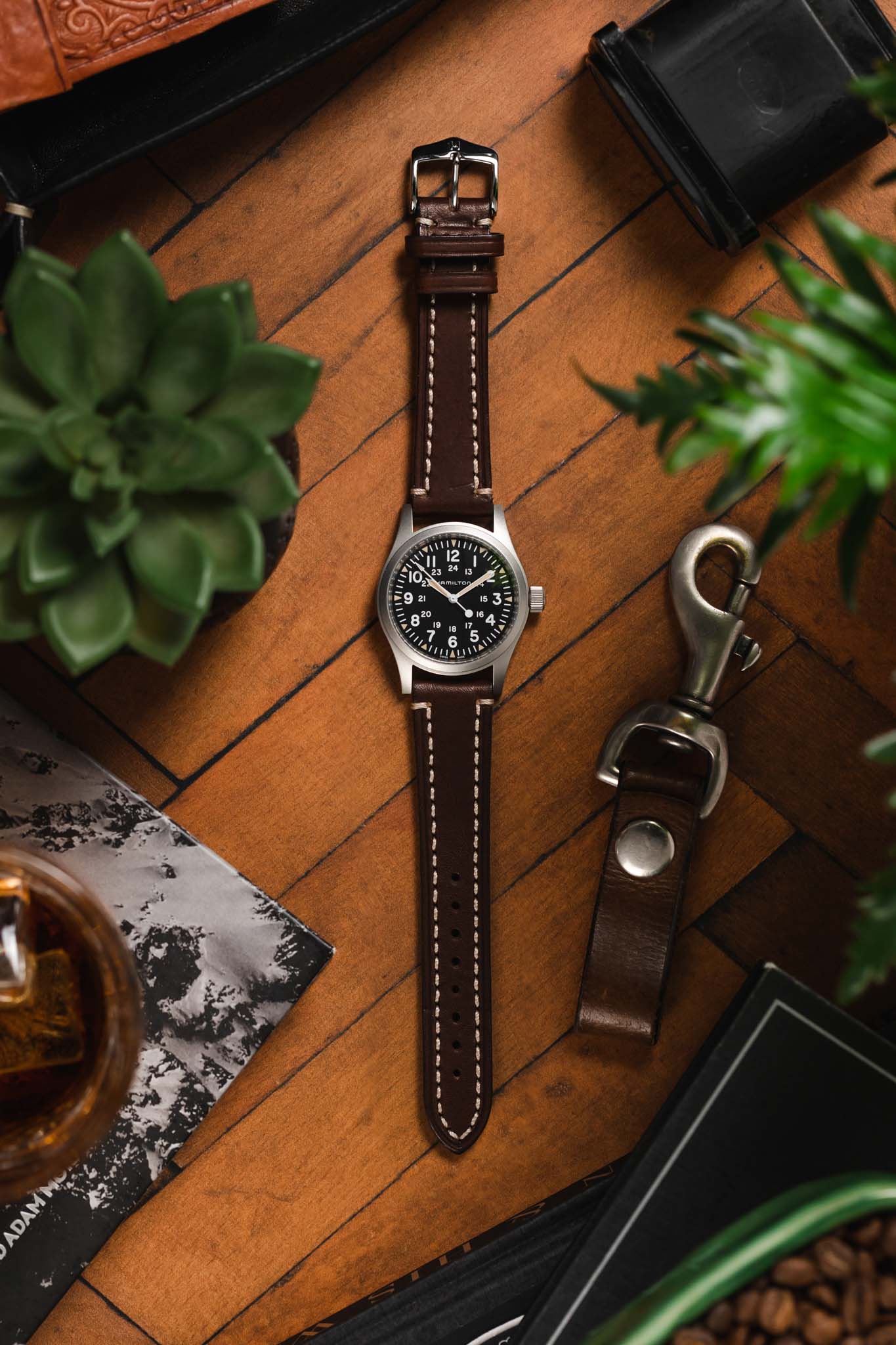 Hirsch LIBERTY Leather Watch Strap in BROWN - Image 6