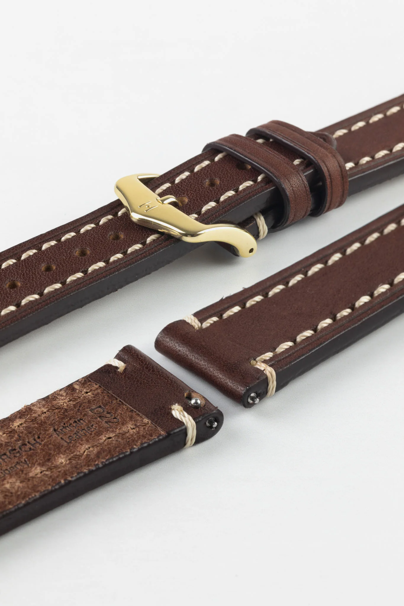 Hirsch LIBERTY Leather Watch Strap in BROWN - Image 8