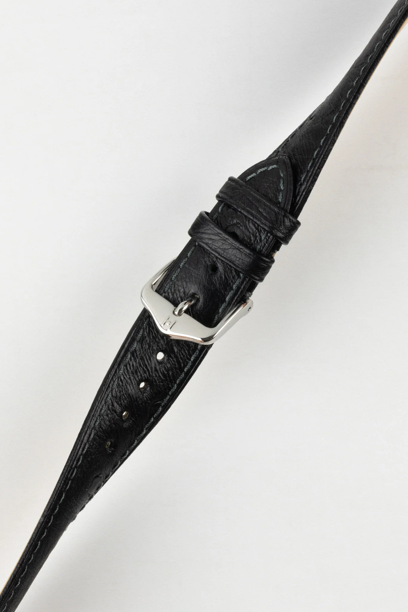 Hirsch MASSAI OSTRICH Leather Watch Strap in BLACK - Image 5