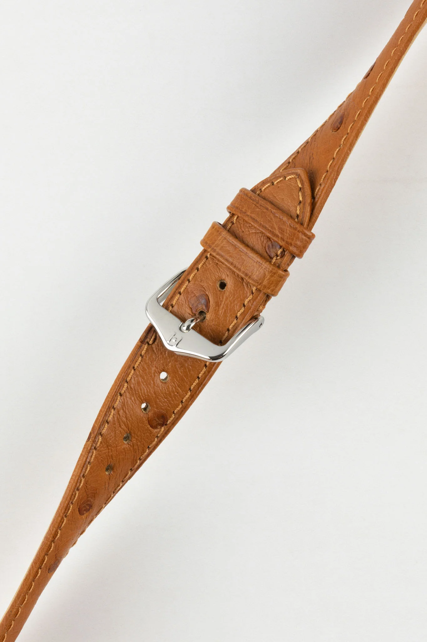 Hirsch MASSAI OSTRICH Leather Watch Strap in GOLD BROWN - Image 5
