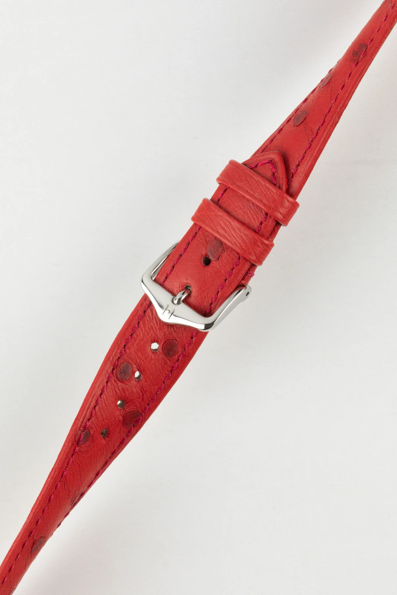 Hirsch MASSAI OSTRICH Leather Watch Strap in RED - Image 5