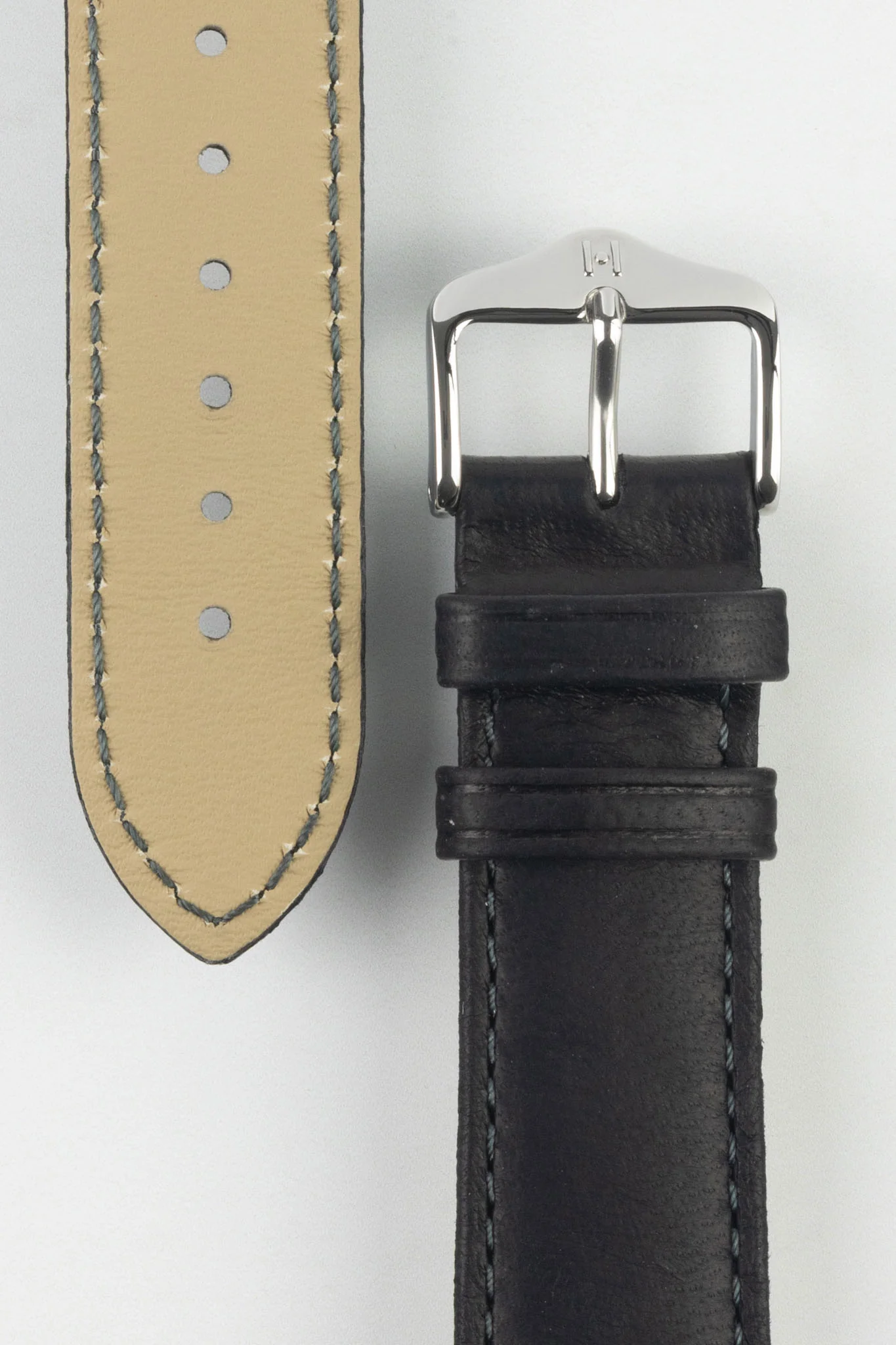 Hirsch MERINO Nappa Leather Watch Strap in BLACK - Image 3