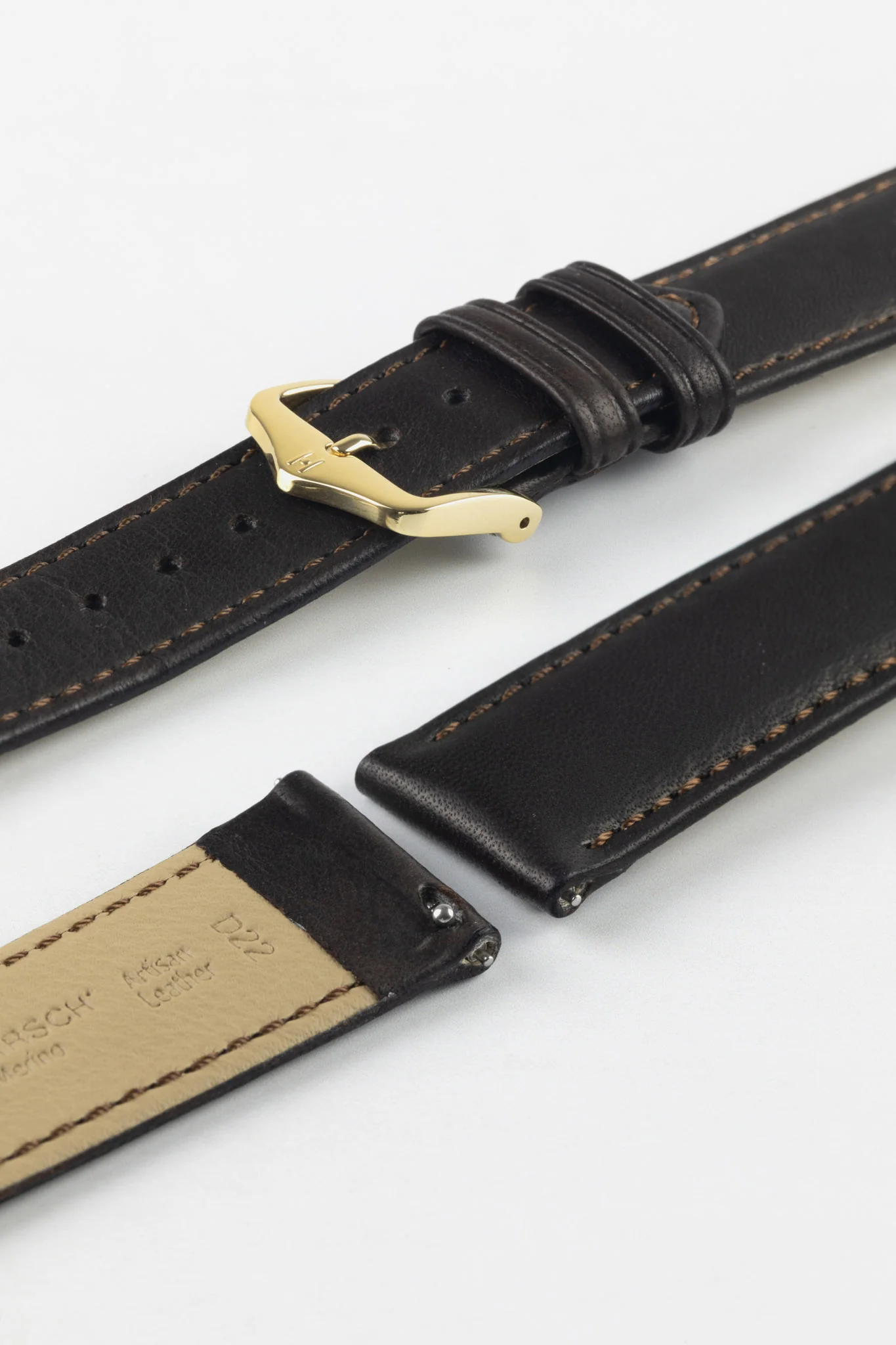 Hirsch MERINO Nappa Leather Watch Strap in BROWN - Image 8