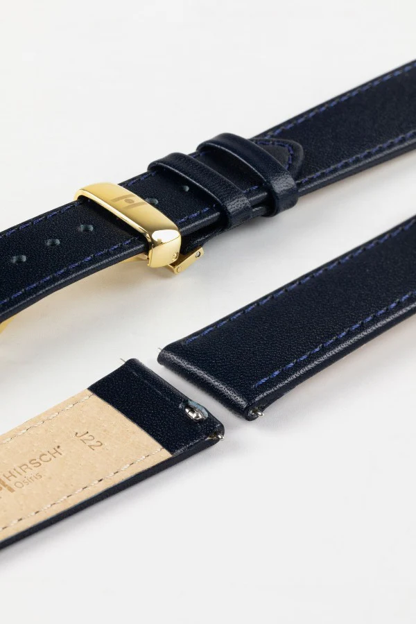 Hirsch OSIRIS Quick-Release Calf Leather Watch Strap in BLUE - Image 10