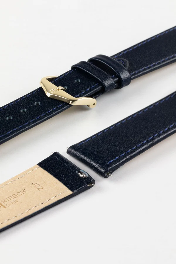 Hirsch OSIRIS Quick-Release Calf Leather Watch Strap in BLUE - Image 8