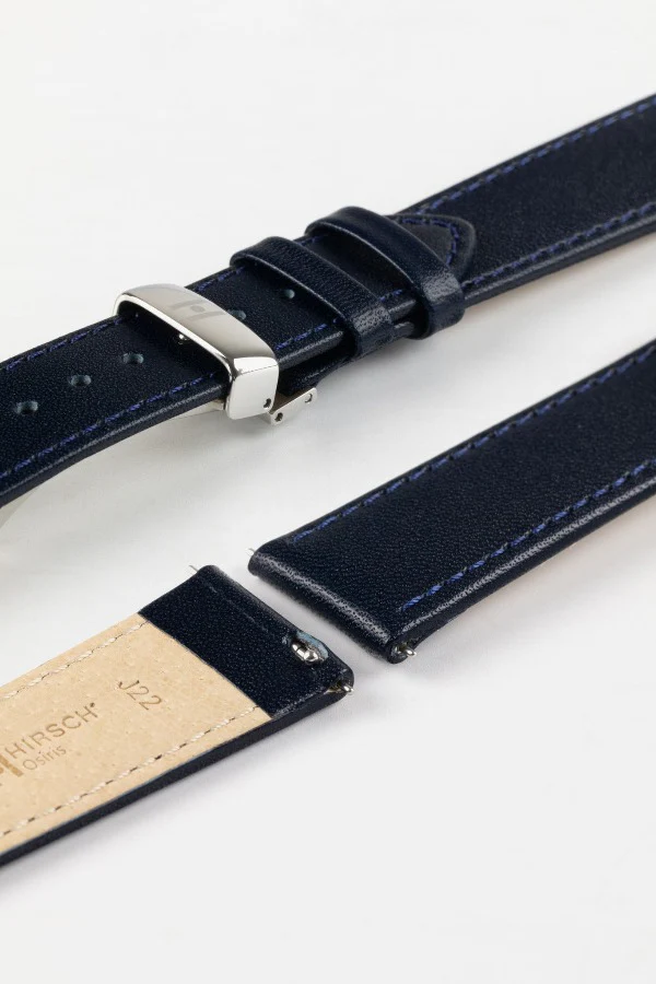 Hirsch OSIRIS Quick-Release Calf Leather Watch Strap in BLUE - Image 9