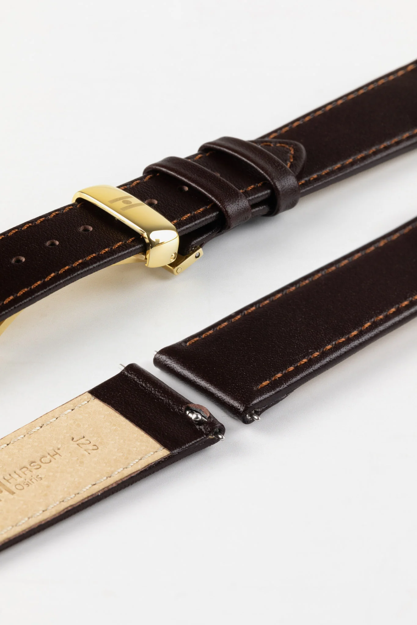 Hirsch OSIRIS Calf Leather Watch Strap in BROWN - Image 10