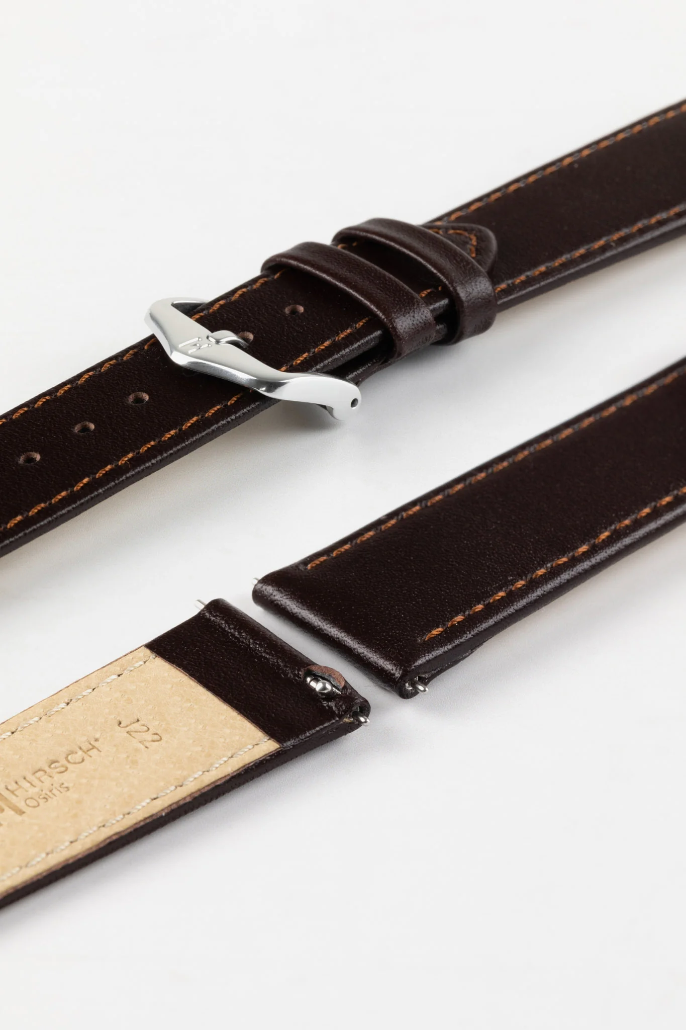 Hirsch OSIRIS Calf Leather Watch Strap in BROWN - Image 7