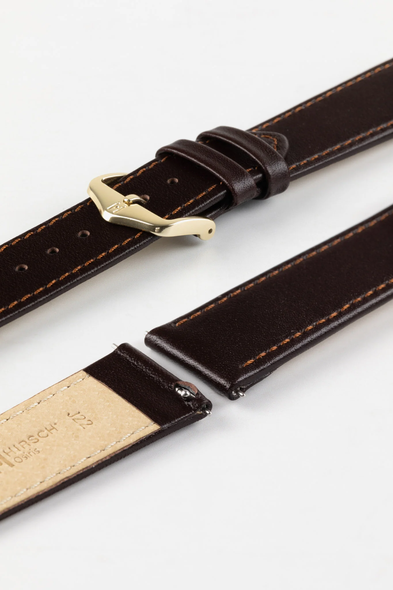 Hirsch OSIRIS Calf Leather Watch Strap in BROWN - Image 8