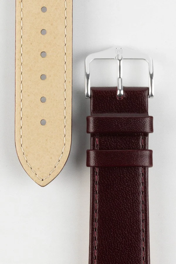 Hirsch OSIRIS Calf Leather Watch Strap in BURGUNDY - Image 3