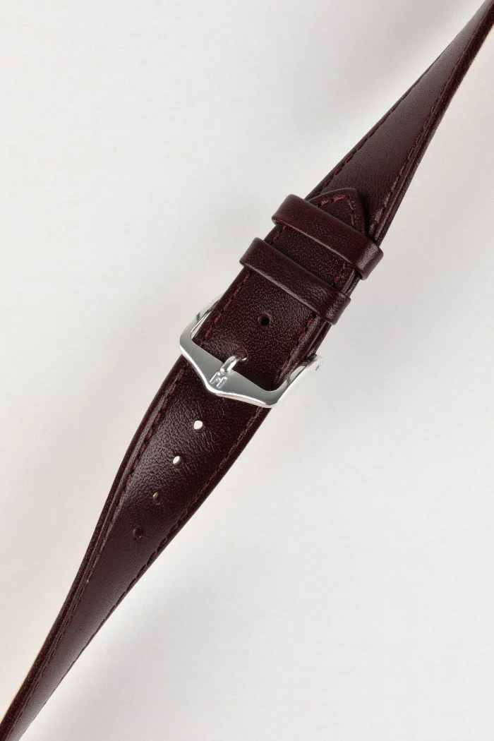 Hirsch OSIRIS Calf Leather Watch Strap in BURGUNDY - Image 5