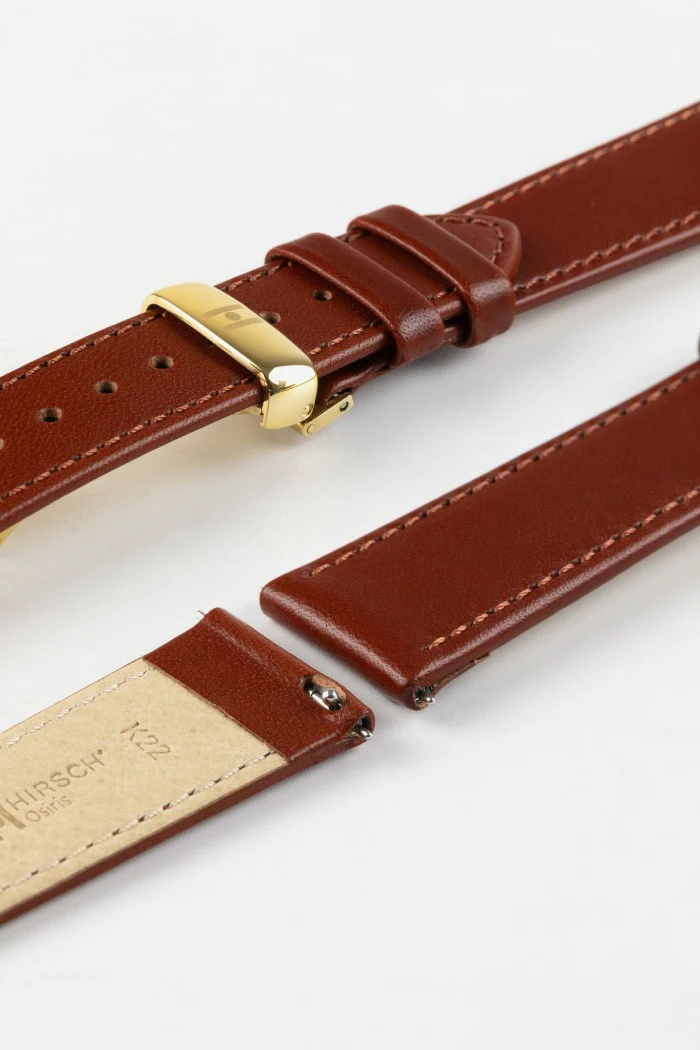 Hirsch OSIRIS Calf Leather Watch Strap in MID BROWN - Image 10
