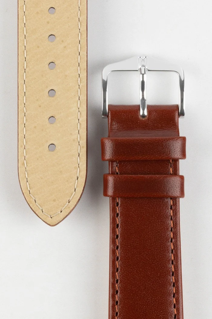 Hirsch OSIRIS Calf Leather Watch Strap in MID BROWN - Image 3
