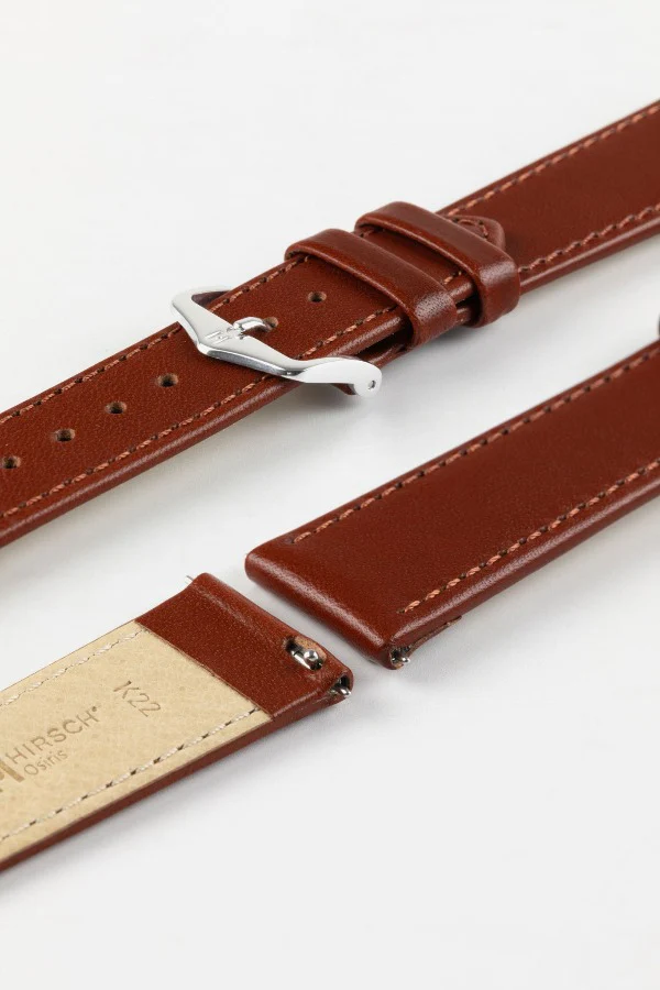 Hirsch OSIRIS Calf Leather Watch Strap in MID BROWN - Image 7