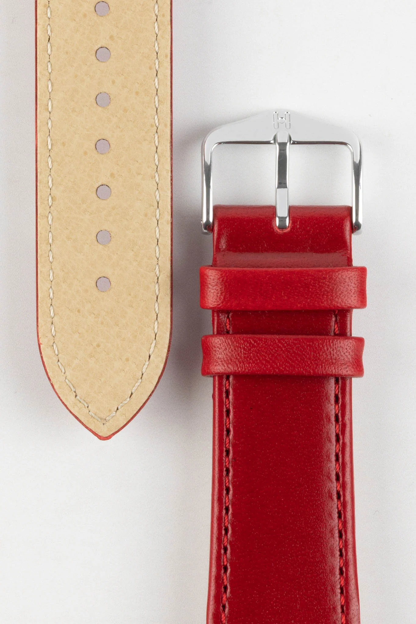 Hirsch OSIRIS Calf Leather Watch Strap in RED - Image 3