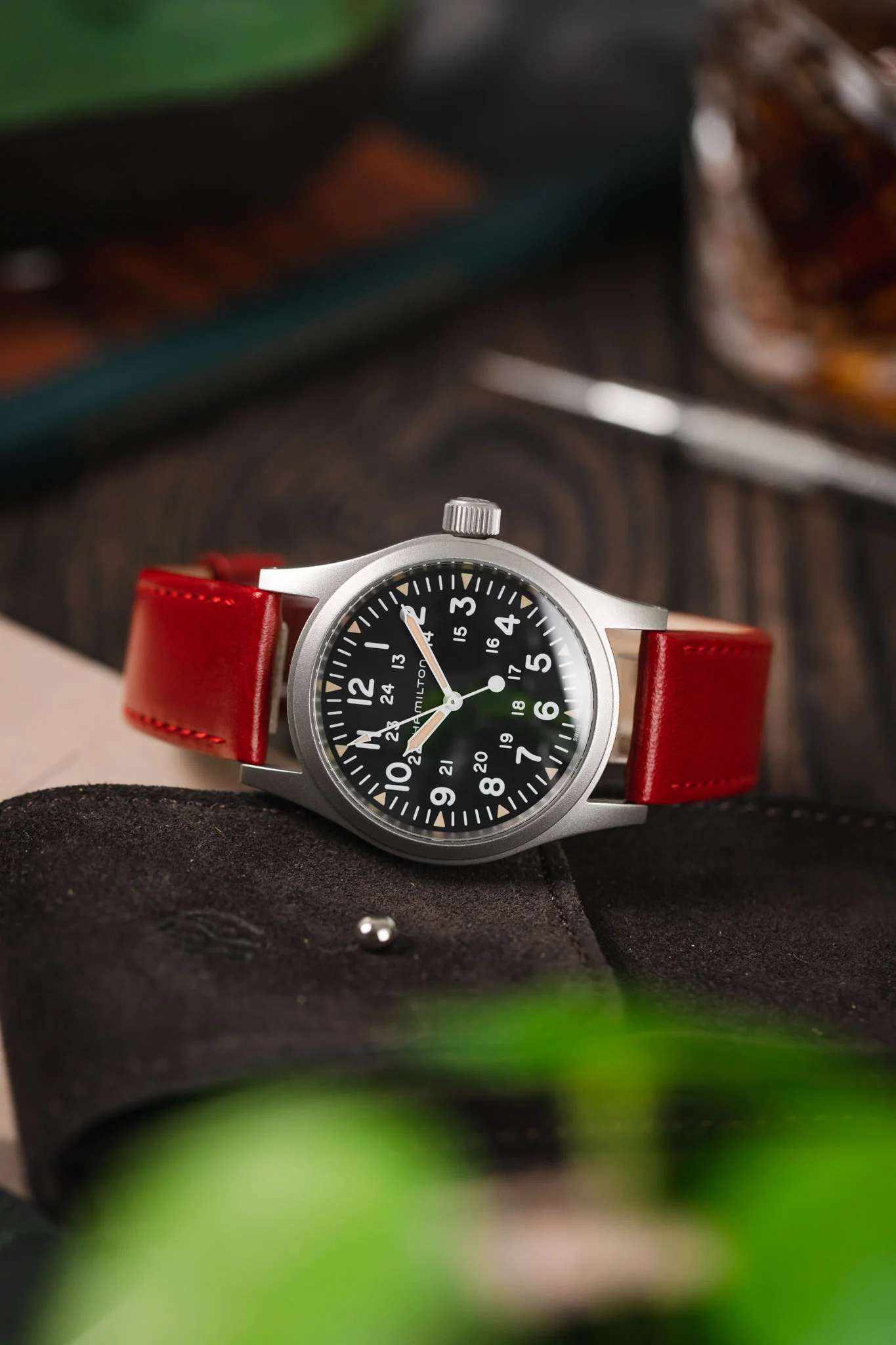 Hirsch OSIRIS Calf Leather Watch Strap in RED - Image 4