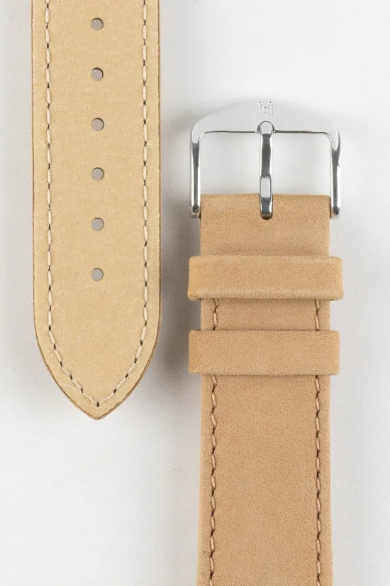 Hirsch OSIRIS Calf Leather with Nubuck Effect Watch Strap in BEIGE - Image 3