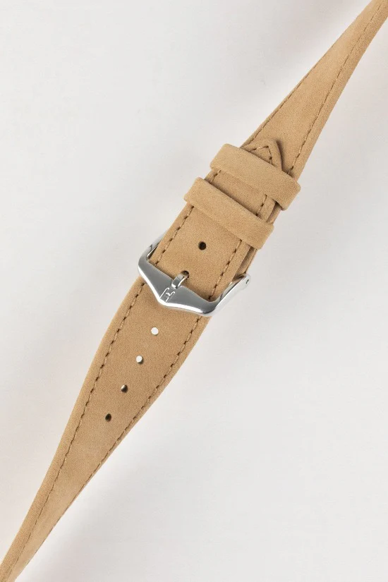 Hirsch OSIRIS Calf Leather with Nubuck Effect Watch Strap in BEIGE - Image 5