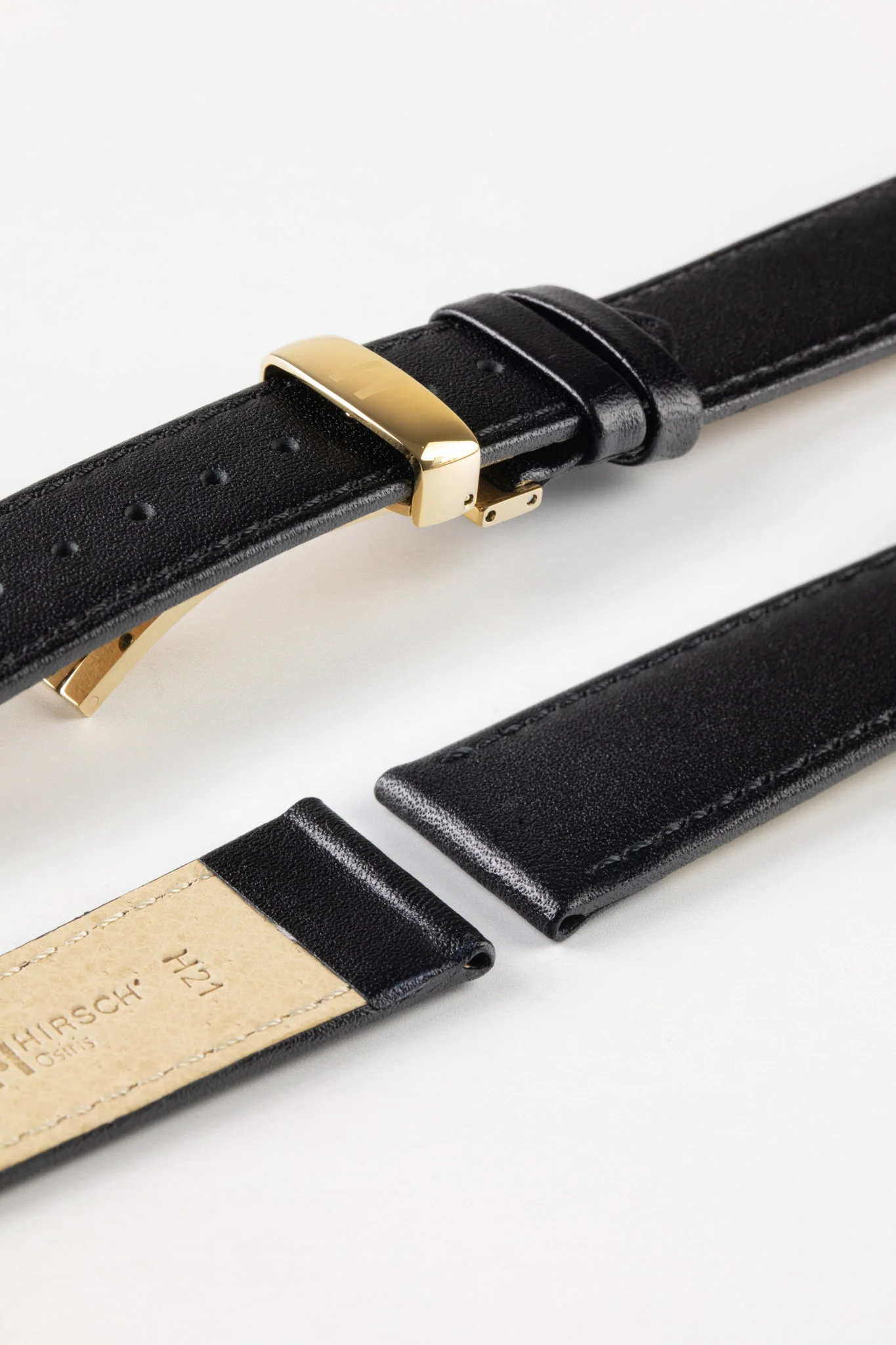 Hirsch OSIRIS NQR Calf Leather Watch Strap in BLACK - Image 10