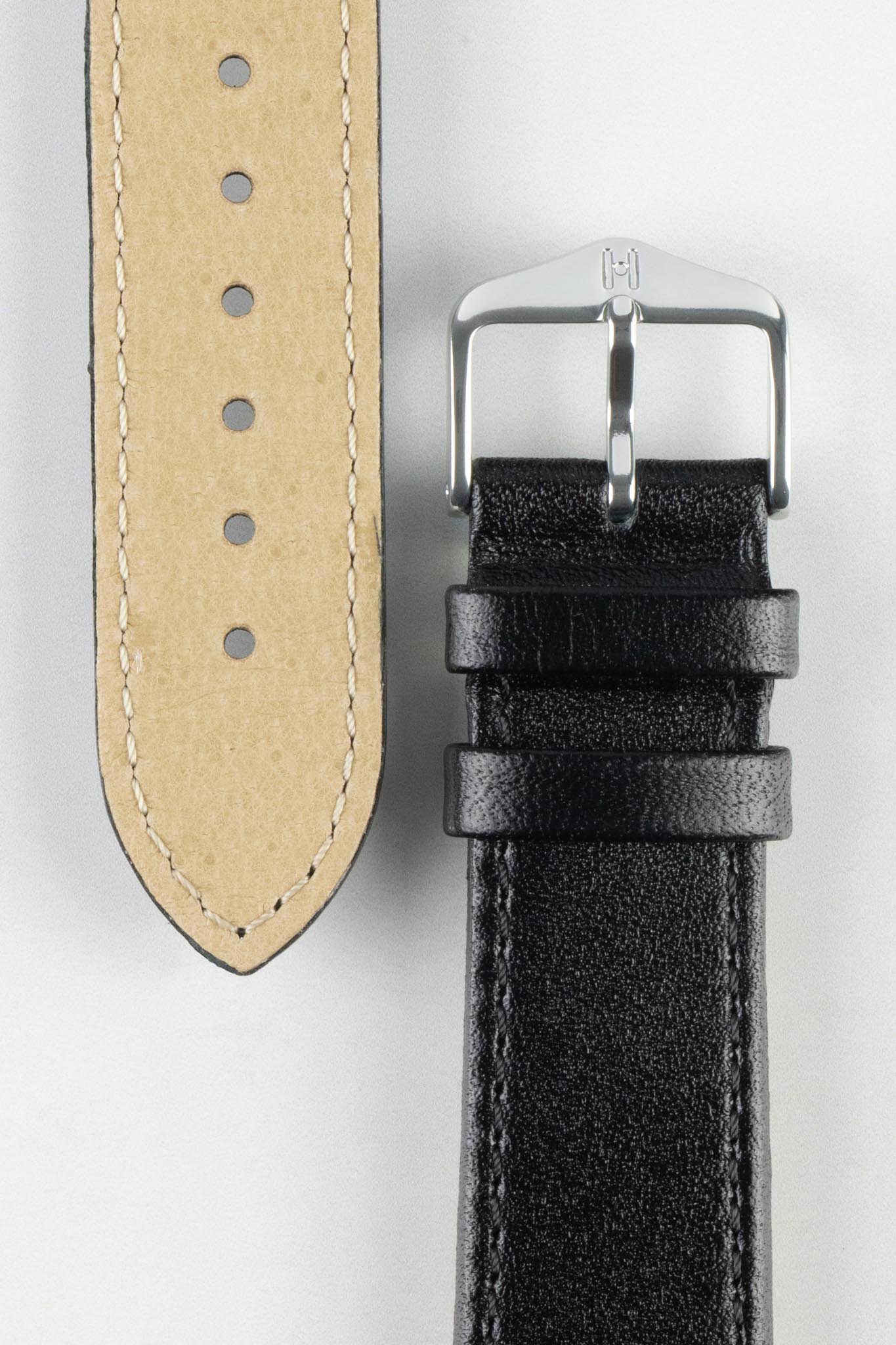 Hirsch OSIRIS NQR Calf Leather Watch Strap in BLACK - Image 3