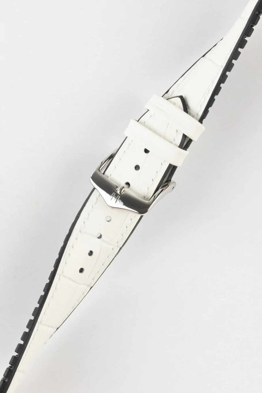 Hirsch PAUL Alligator Embossed Performance Watch Strap in WHITE - Image 5