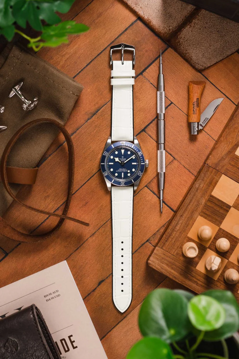 Hirsch PAUL Alligator Embossed Performance Watch Strap in WHITE - Image 6