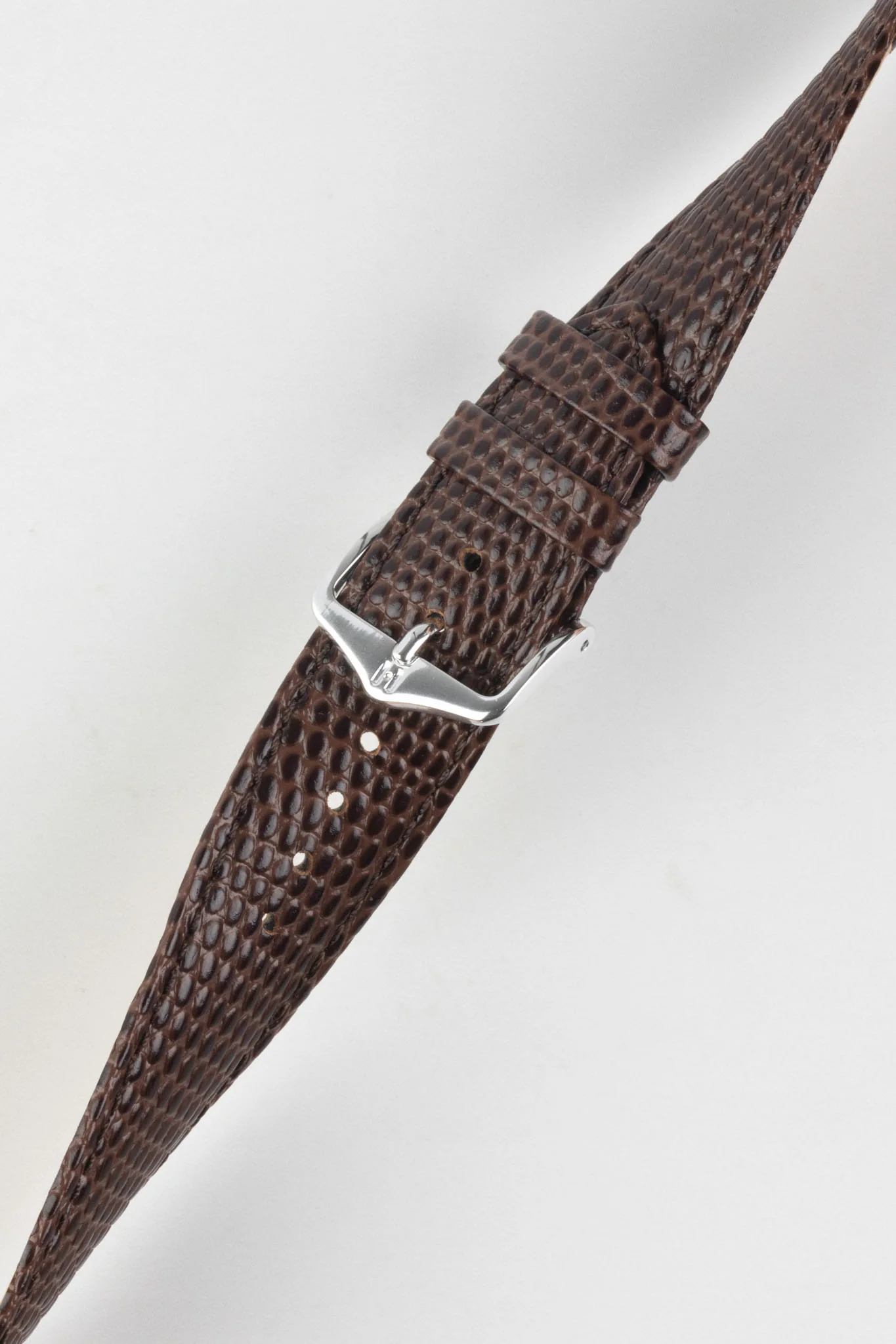 Hirsch RAINBOW Lizard Embossed Quick-Release Leather Watch Strap in BROWN - Image 5