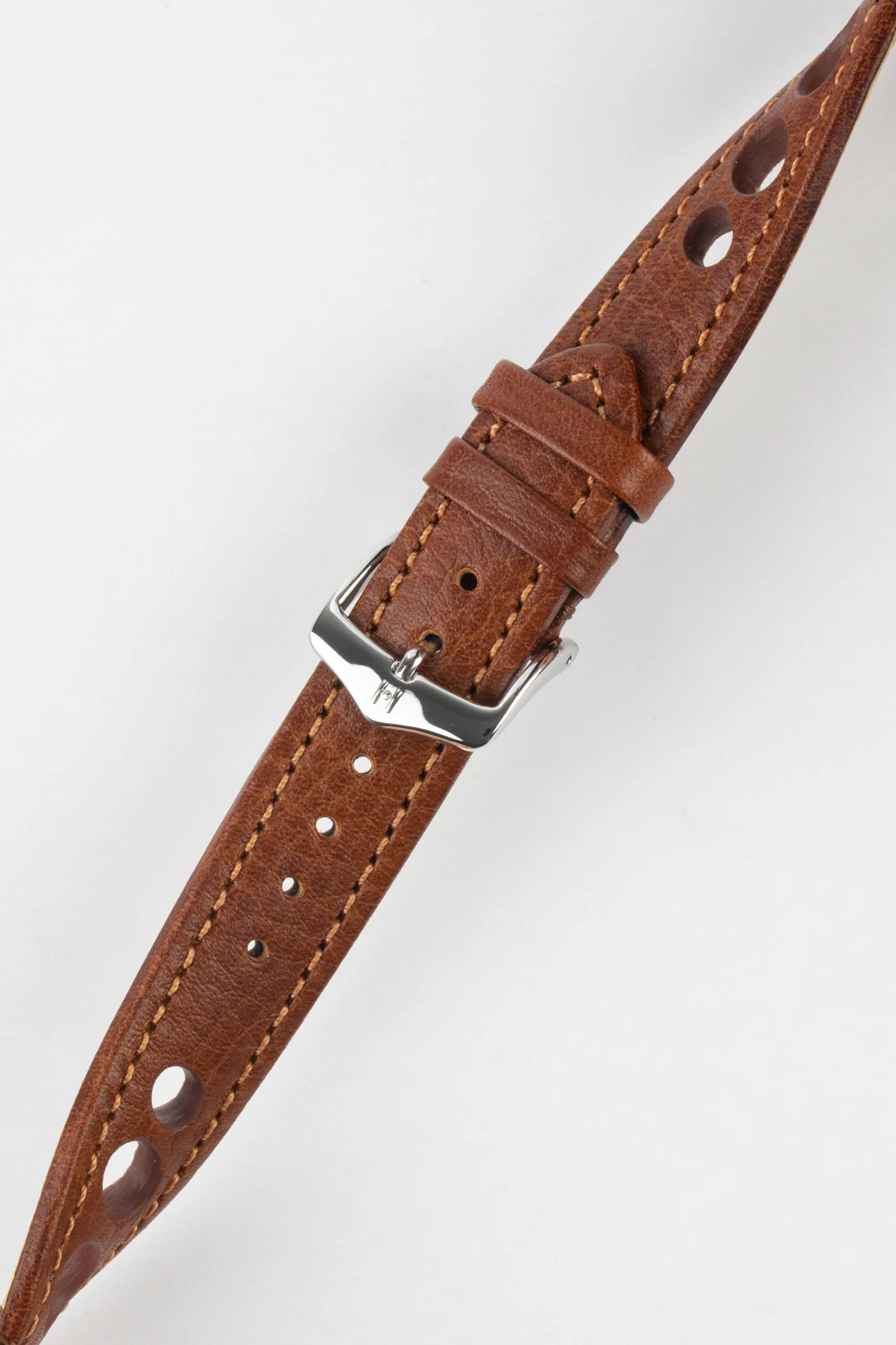 Hirsch RALLY Natural Leather Racing Watch Strap in GOLD BROWN - Image 5