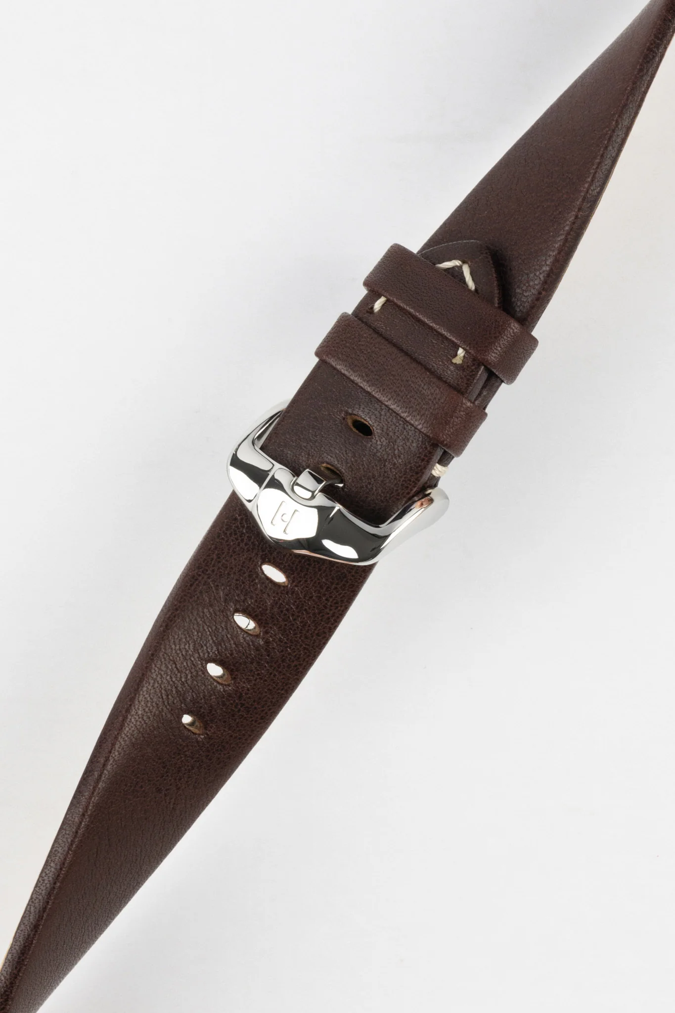 Hirsch RANGER Retro Leather Parallel Watch Strap in BROWN - Image 5