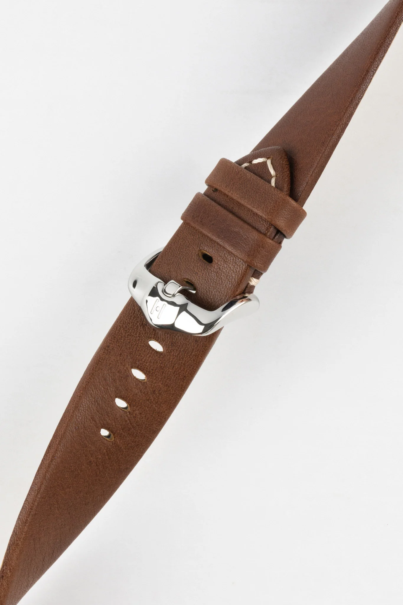 Hirsch RANGER Retro Leather Parallel Watch Strap in GOLD BROWN - Image 5