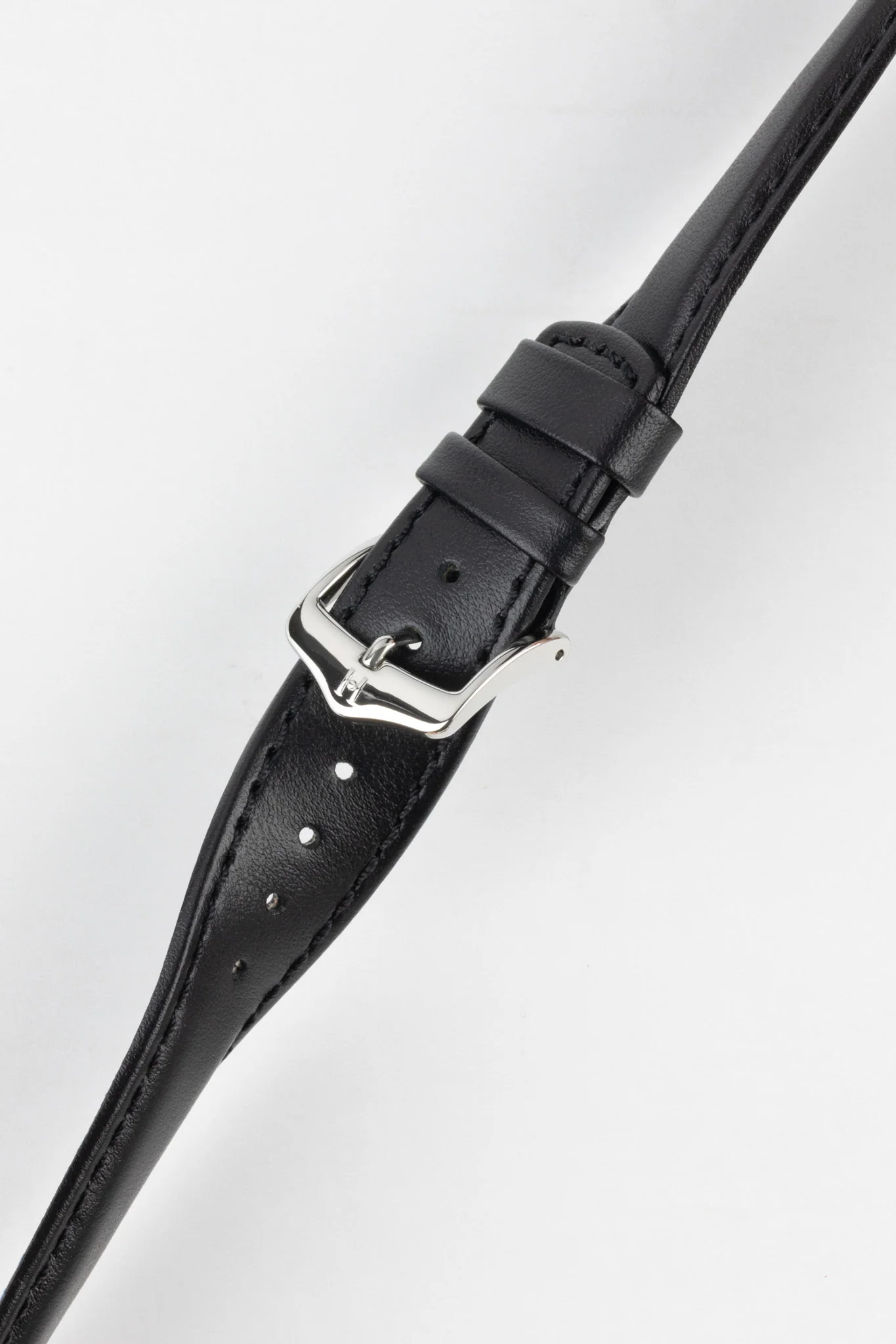 Hirsch RUNNER Water-Resistant Calf Leather Watch Strap in BLACK - Image 3